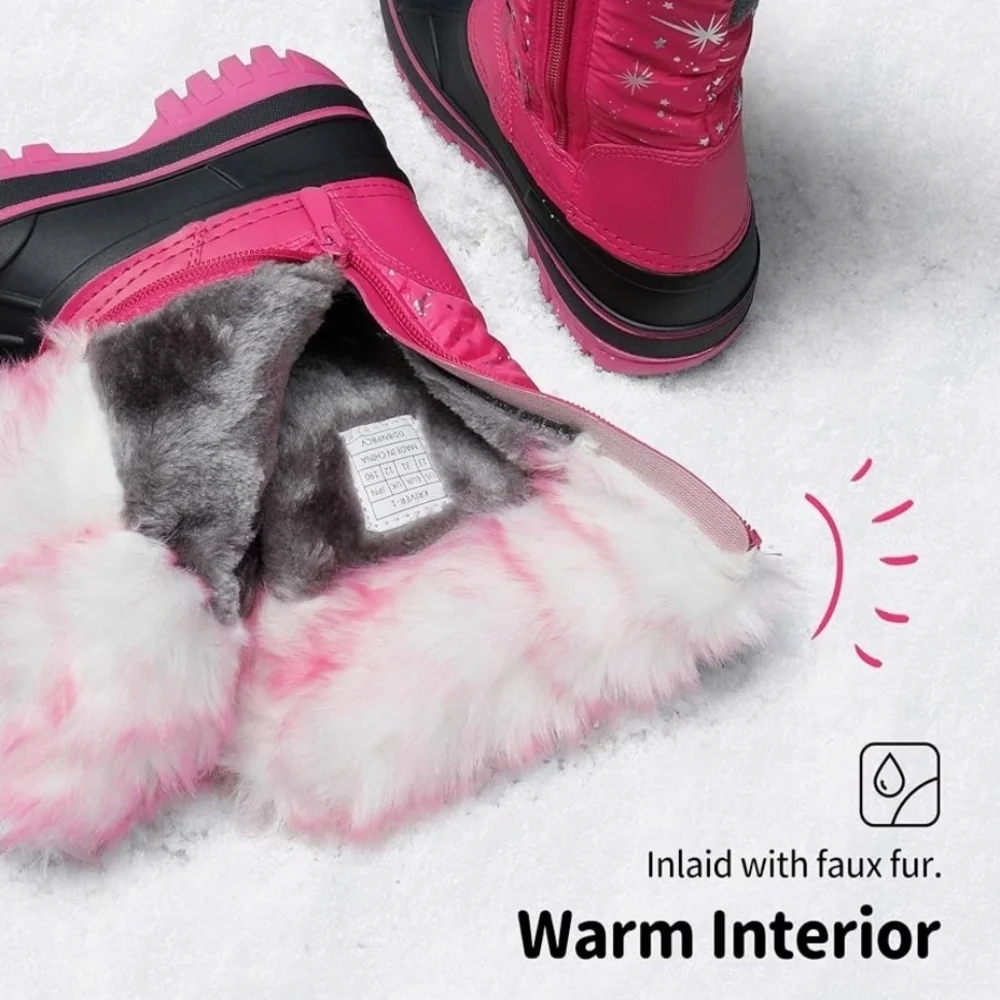 Pink Fur-Lined Winter Boots